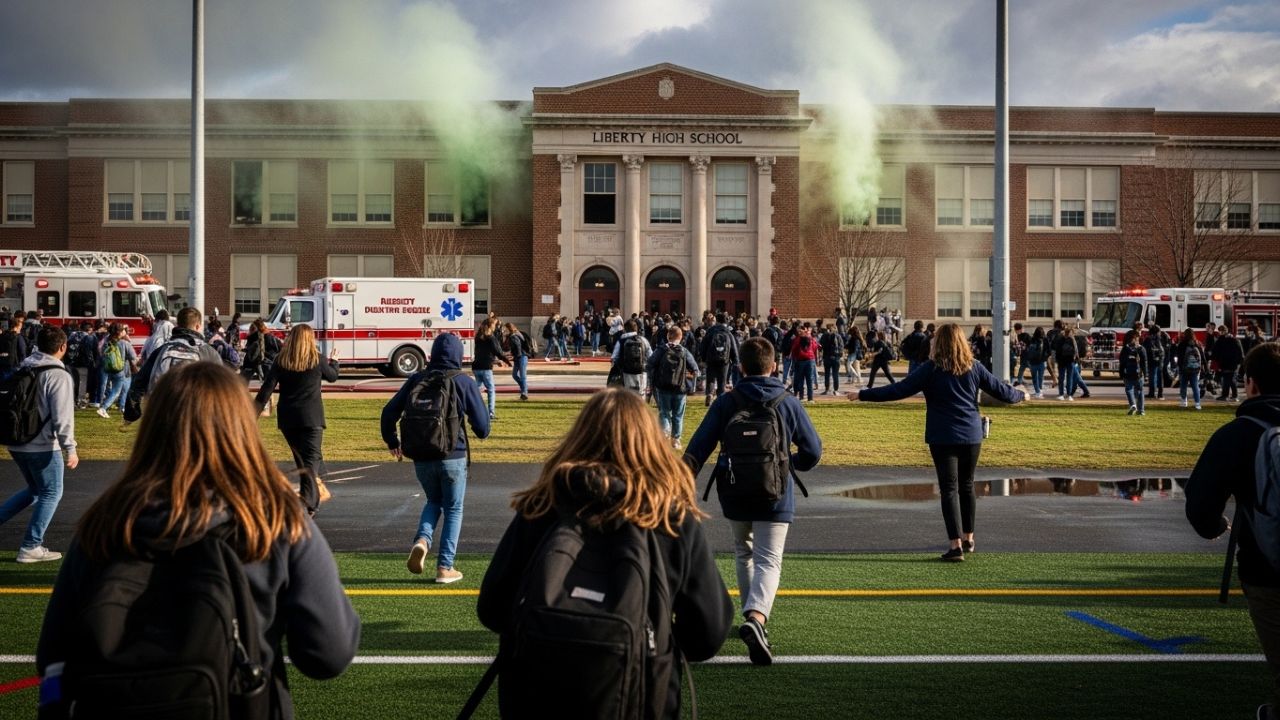 liberty high school gas evacuation